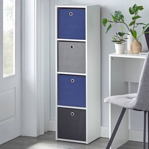 Simple Living Jolie 4-slot Fabric Bin Bookcase - N/A