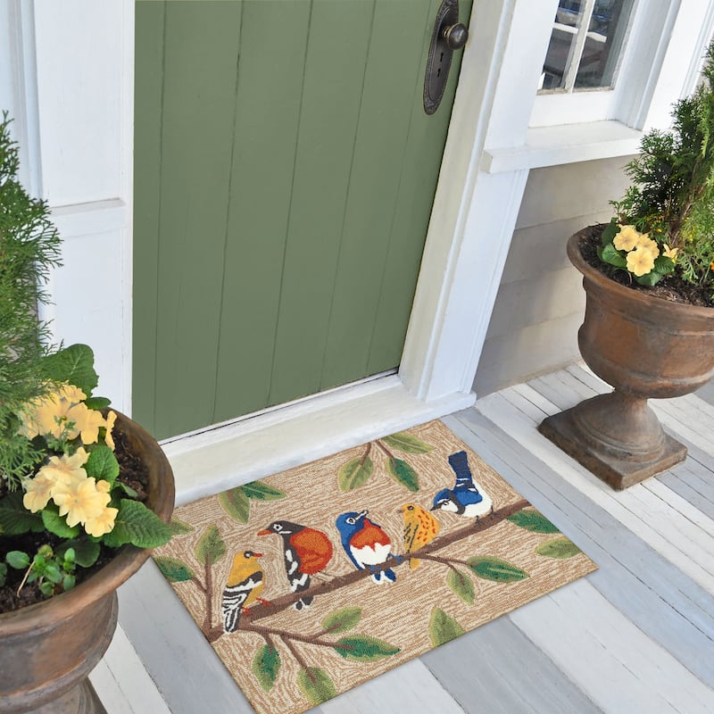 Liora Manne Frontporch Birds On A Branch Indoor/Outdoor Area Rug - 2'6" x 4' - Natural
