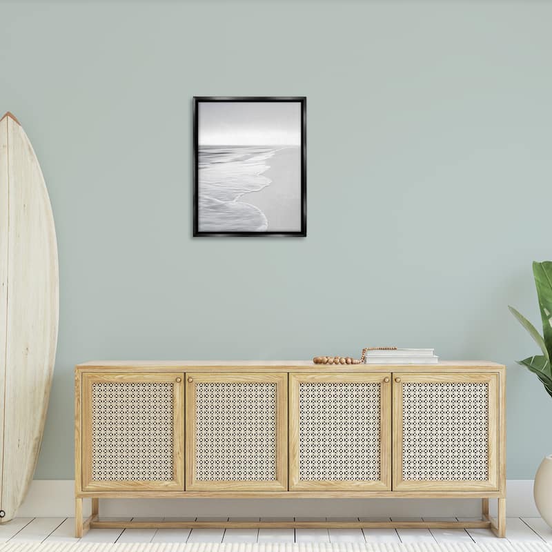 Stupell Foamy Beach Coast Framed Floater Canvas Wall Art Design By Maggie Olsen