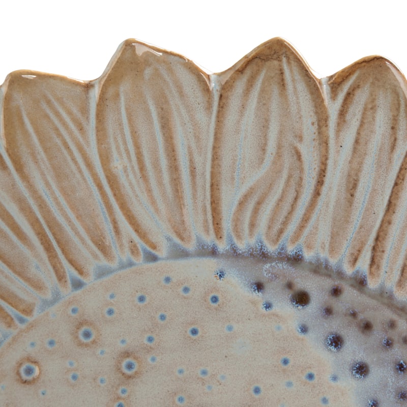 Flower-Shaped Stoneware Plate in Reactive Glaze - 7.88"L x 7.88"W x 1.25"H