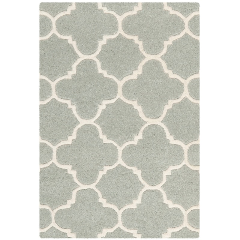 SAFAVIEH, Handmade Chatham Caisa Modern Moroccan Wool Rug - 2'3" x 5' - Grey/Ivory