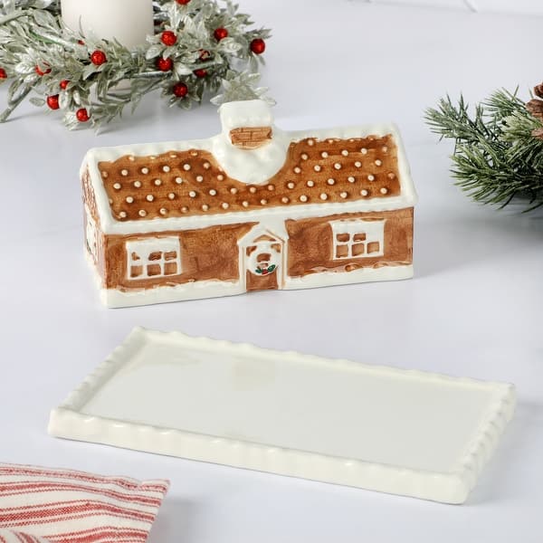 Martha Stewart Everyday Durastone Gingerbread Butter Dish Bed Bath