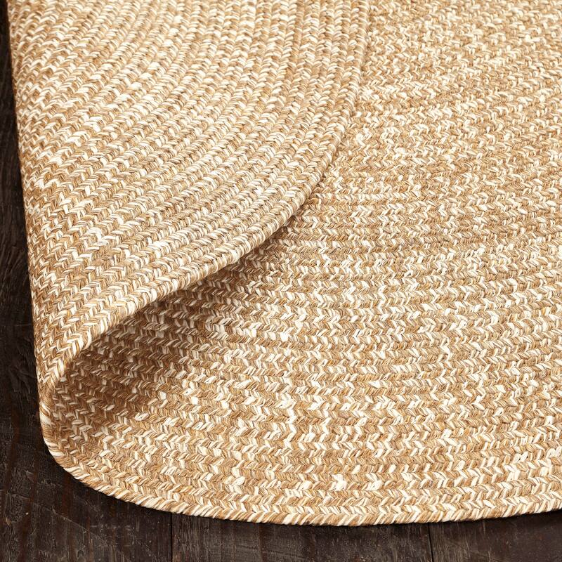 Superior Modern Rustic Bohemian Reversible Multi-Tone Braided Indoor Outdoor Area Rug