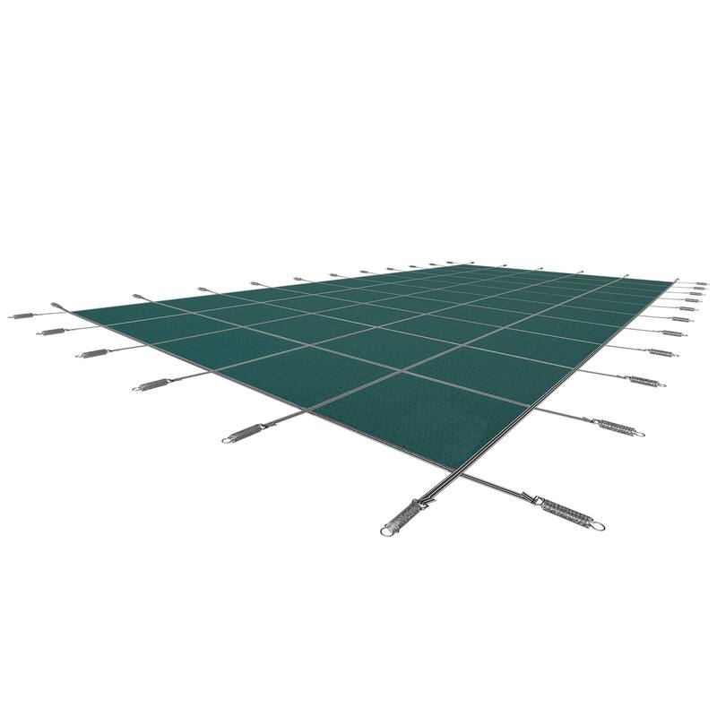 Rectangular Inground Pool Cover Mesh Winter Safety Cover Green