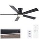 preview thumbnail 50 of 69, YUHAO Kaleido 52 in. Indoor Matte Black 3-Colors Integrated LED 6-Speeds Ceiling Fans with Dual-Finish Blades and Remote Control StyleB: 52 inches Flushmount - Black