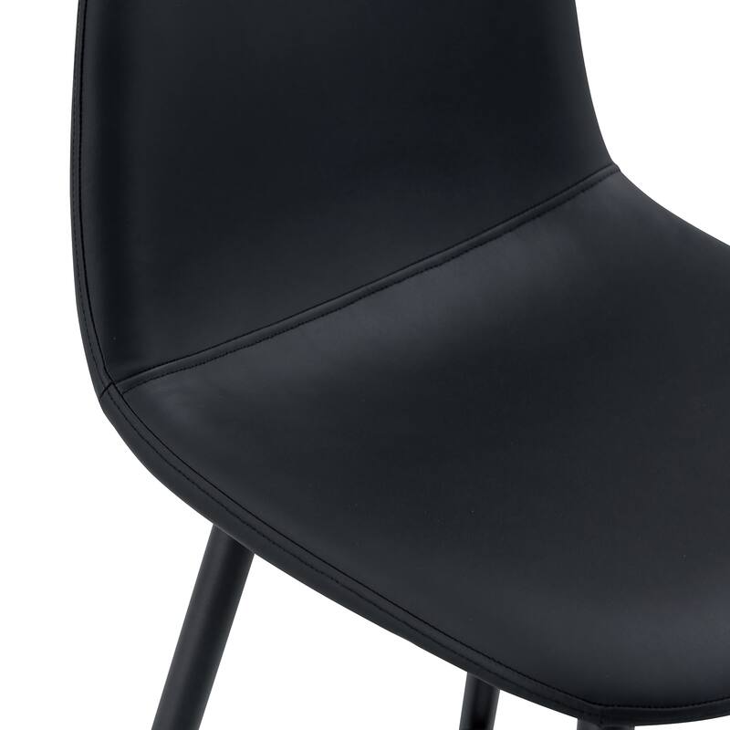 Modern PU Bar Chair Set Two Pieces with Rounded Backrest, Waterproof Cat Paw Leather, Metal Legs for Bars, Living Room