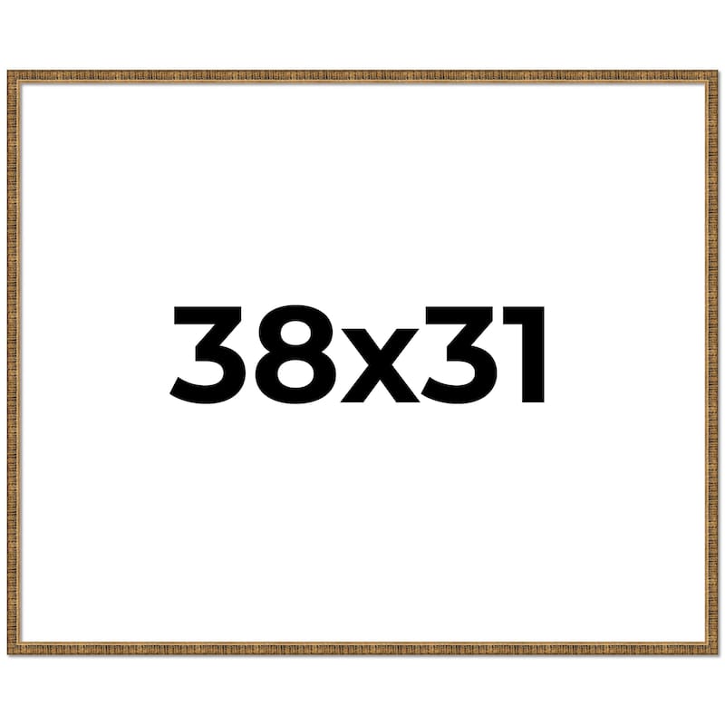 38x31 Frame Black Real Wood Picture Frame Kingsley Gold Distressed Photo Frame with UV Acrylic Foam Board Backing &