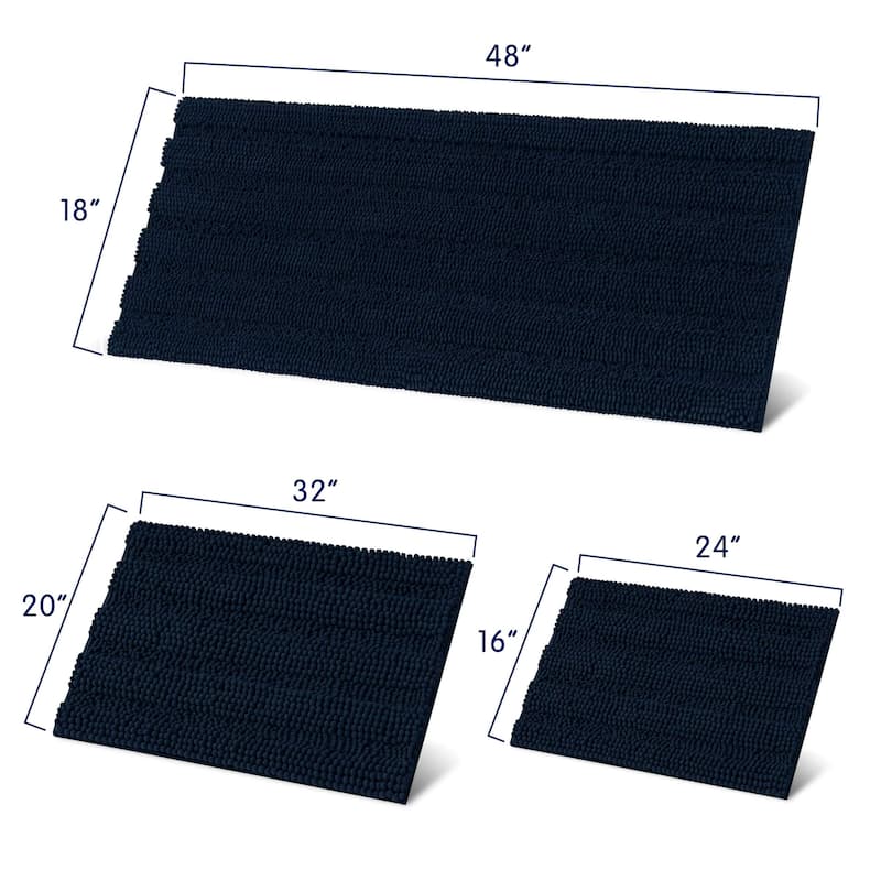 Subrtex Super Soft Absorbent Braided Bathroom Mats Chenille Bath Rugs