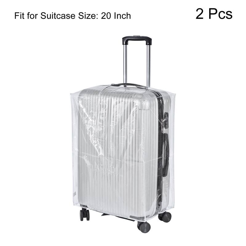 2 Pack Universal Luggage Protector 20 Inch PVC Portable Dust Cover, Transparent