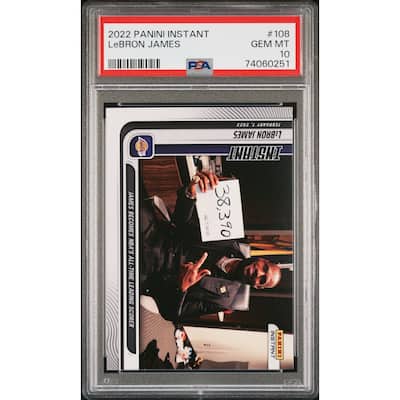 LeBron James 2022 Panini Instant Breaks KareemΓÇÖs Scoring Record Card #108 PSA 10 - 8'6" x 11'6"