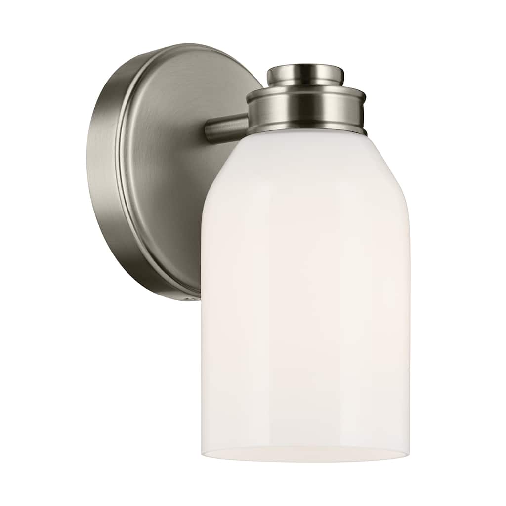 Kichler Lighting Shae 8.25" 1-Light Wall Sconce with White Opal Glass in Brushed Nickel