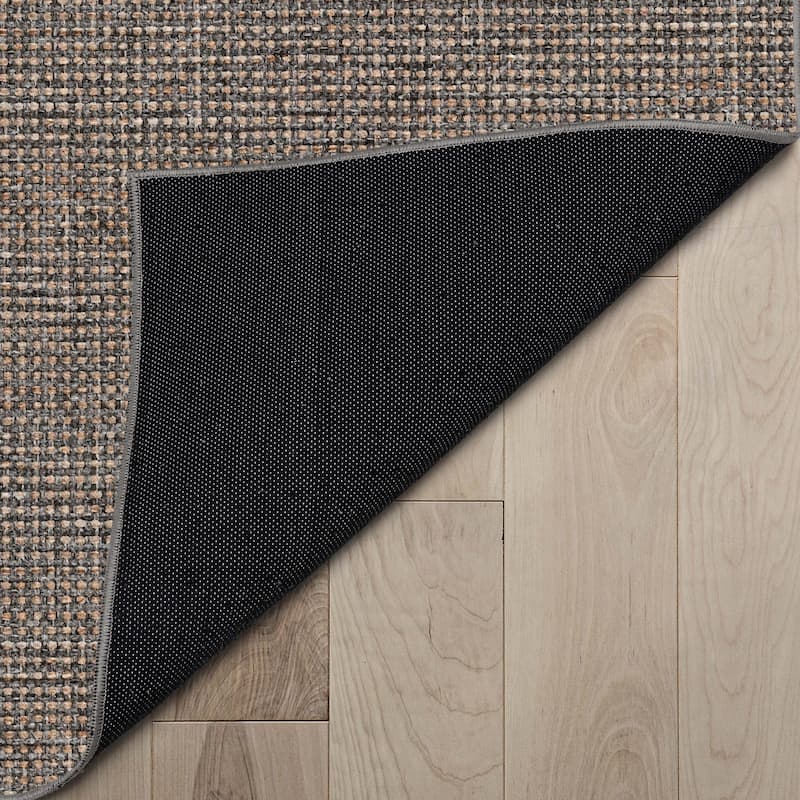 Well Woven Jute Airedale Solid & Striped Flat-Weave Area Rug - 5' x 7'