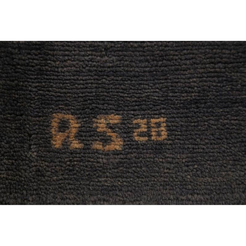 Grays & Charcoal Gabbeh Modern Area Rug Hand-Knotted Wool Carpet - 4'11" x 6'7"
