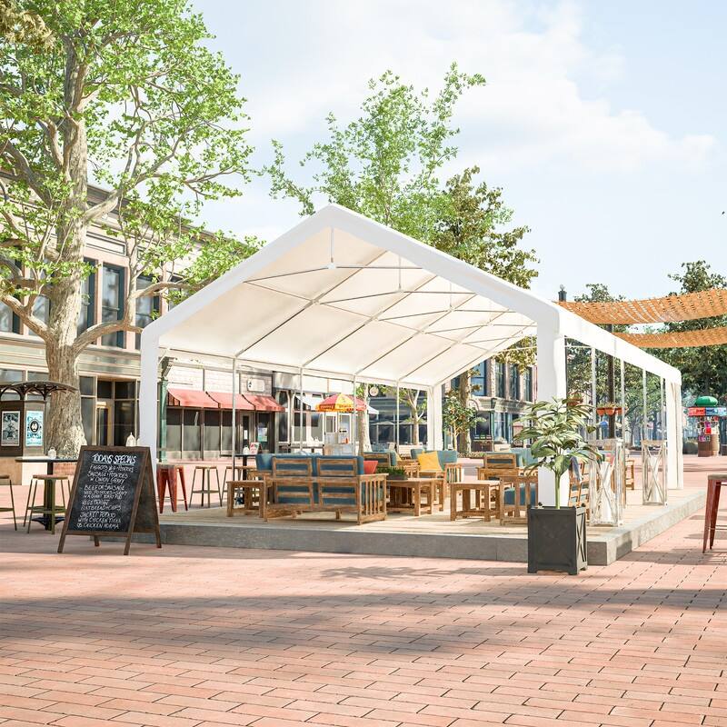 16x32FT Heavy Duty Party Tent ,with Removable Sidewalls and Storage Bags - 338.78"L x 191.9W x 133.15"H