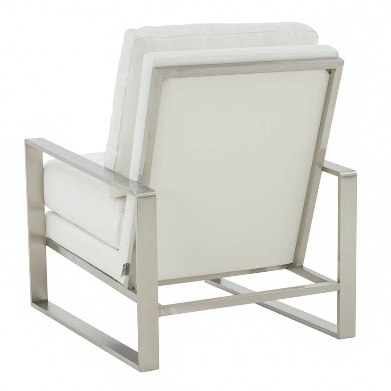 Jefferson Modern Velvet Accent Chair with Brushed Silver Frame, Plush Cushions, and Scratch-Resistant for Home or Office - 29.2