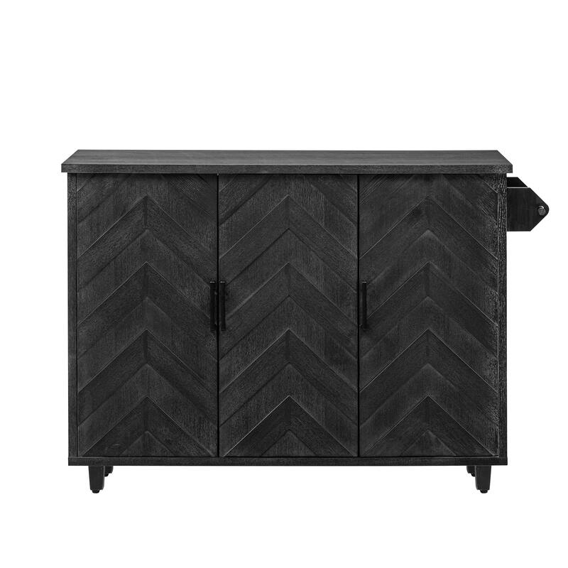 Mobile Kitchen Island on Wheels, Rolling Island Cart with Drop Leaf, Kitchen Island with Storage Rack & Adjustable Shelves