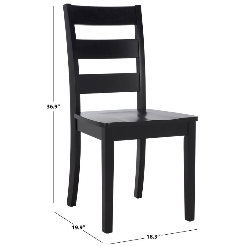 SAFAVIEH Idabelle Farmhouse Ladder Back Dining Chair - 18.4" W x 19.9" L x 37" H - 18"W x 20"D x 37"H