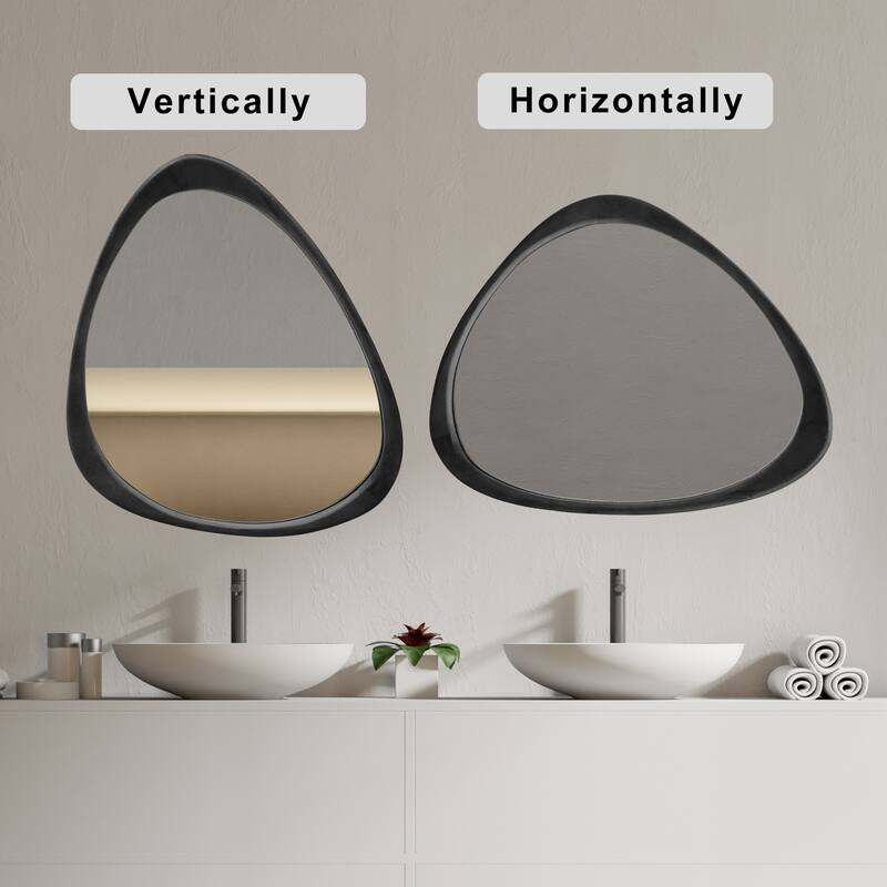 Irregular Mirror Asymmetrical Wood Wall Mirror