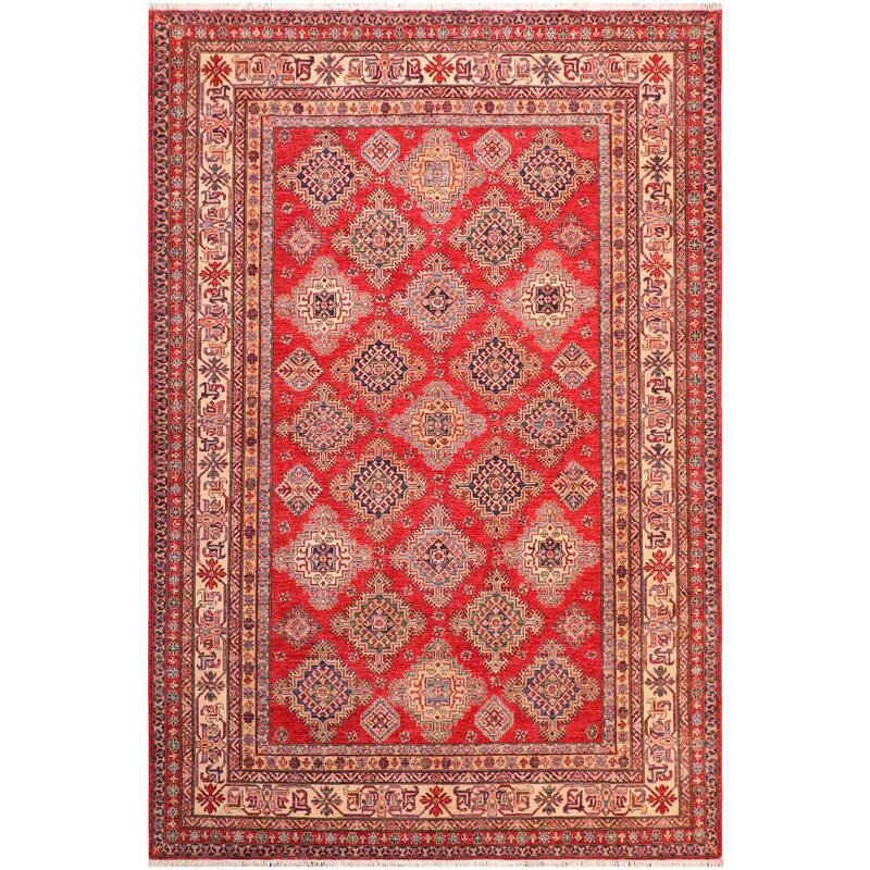 Super kazak Dorene Red/Beige Wool Rug (8'2 x 10'0) - 8'2" x 10'0"