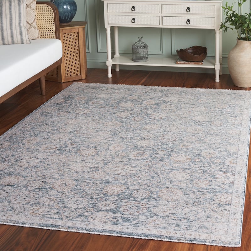 SAFAVIEH Romance Einike Vintage Distressed Rug - 5'3" x 7'6" - Blue/Ivory