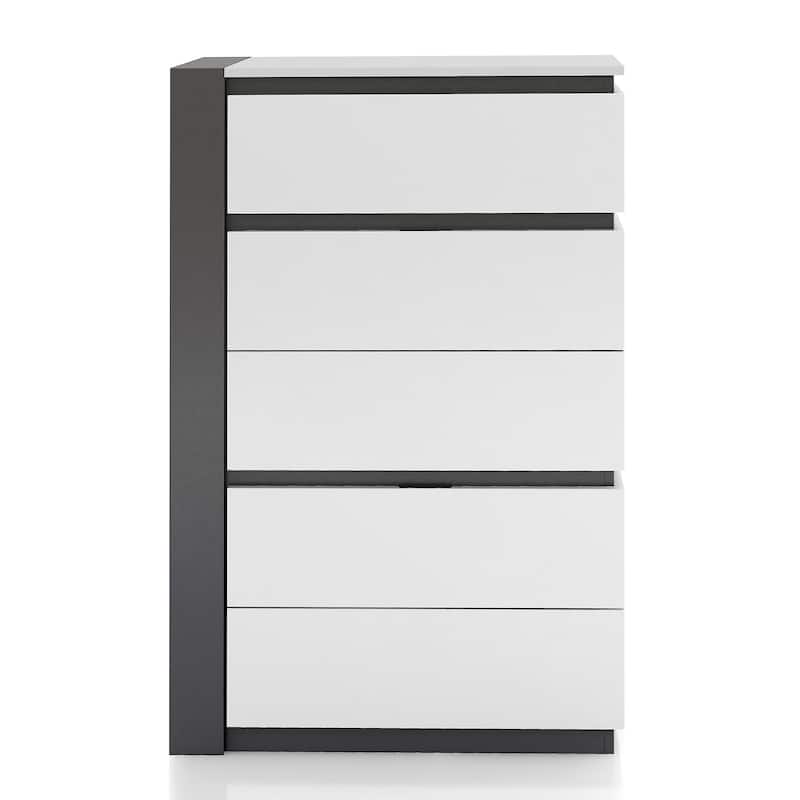 Conjira Contemporary White 5-Drawer Chest by Furniture of America