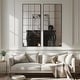 preview thumbnail 7 of 5, Modern Iron Window Pane Black & Gold Decorative Wall Mirror. - 69*30