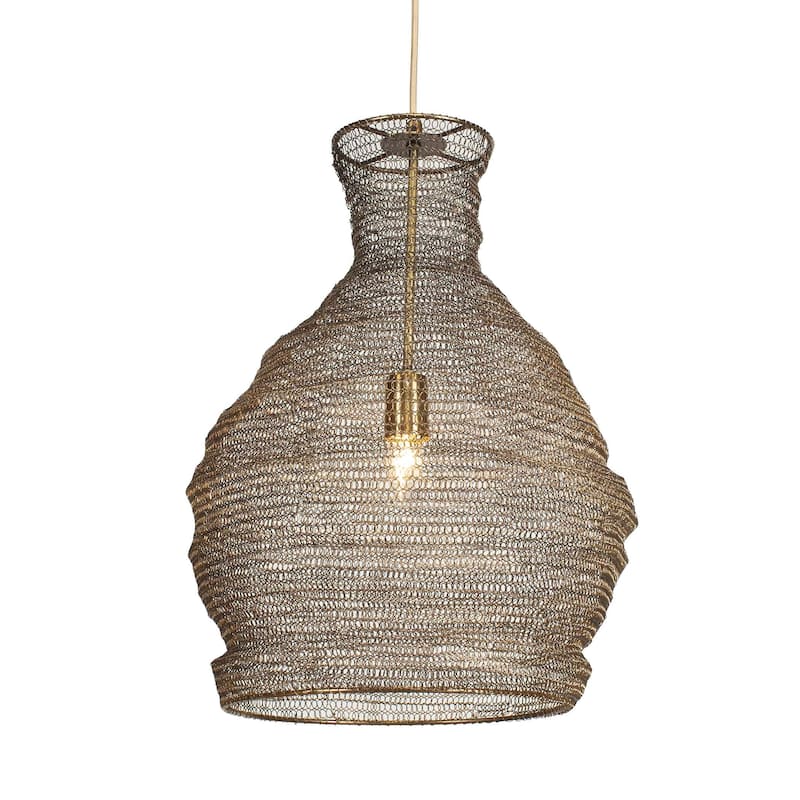 Uttermost Murmur Woven Brass 1 Light Pendant - N/A