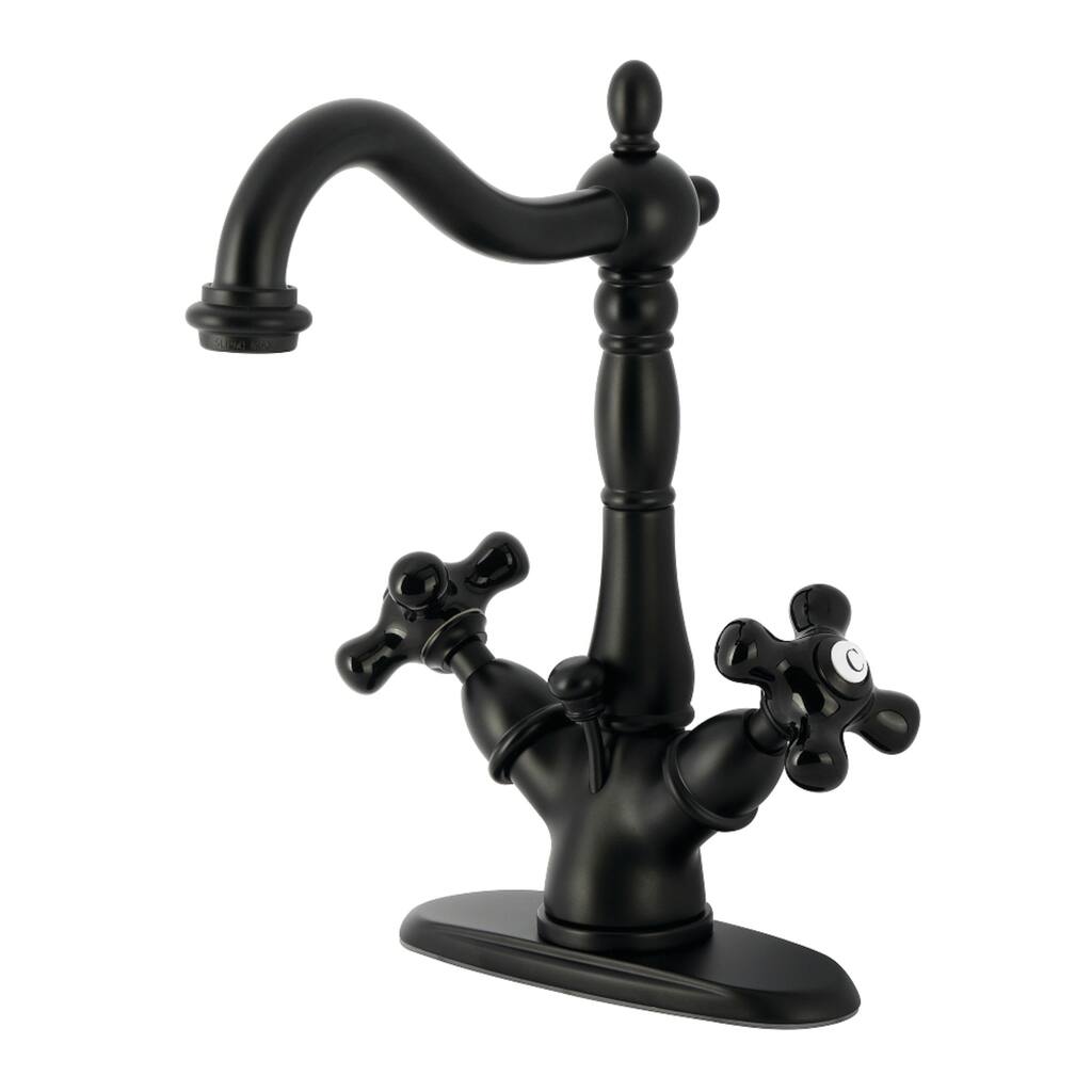 Kingston Brass Duchess Double-Handle 4" Centerset Bathroom Faucet with Brass Pop-Up