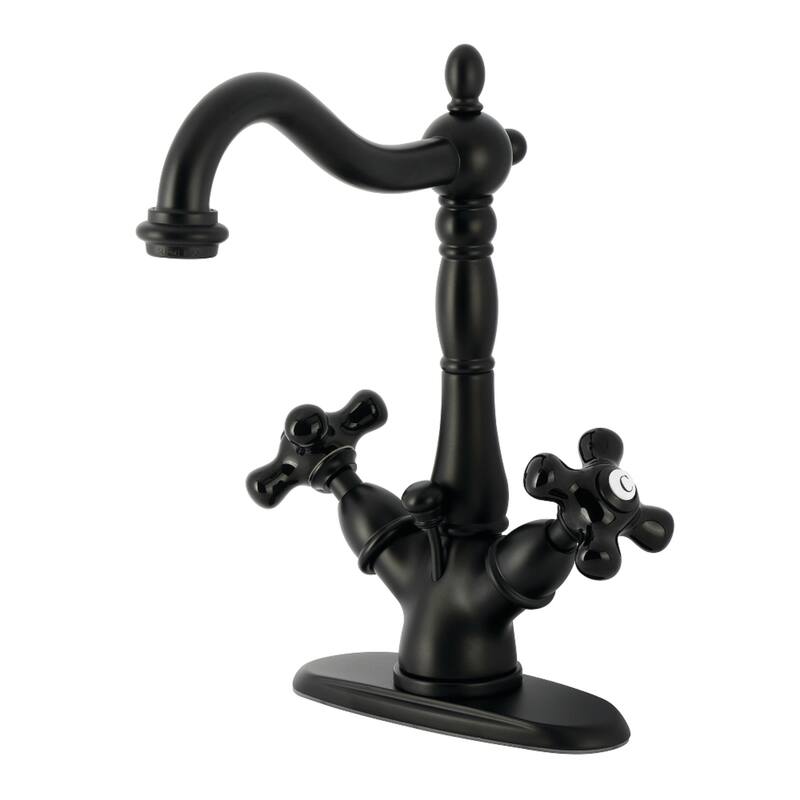 Kingston Brass Duchess Double-Handle 4" Centerset Bathroom Faucet with Brass Pop-Up
