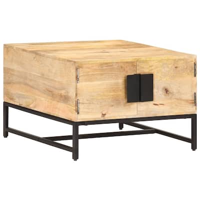 vidaXL Coffee Table 26.4"x26.4"x17.7" Solid Mango Wood