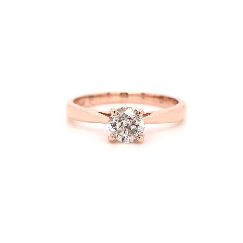 Auriya 14k Rose Gold 1/2ctw Round Solitaire Diamond Engagement Ring