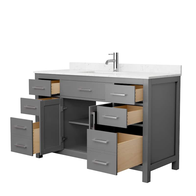 Beckett 54-Inch Transitional Marble Top Single Vanity