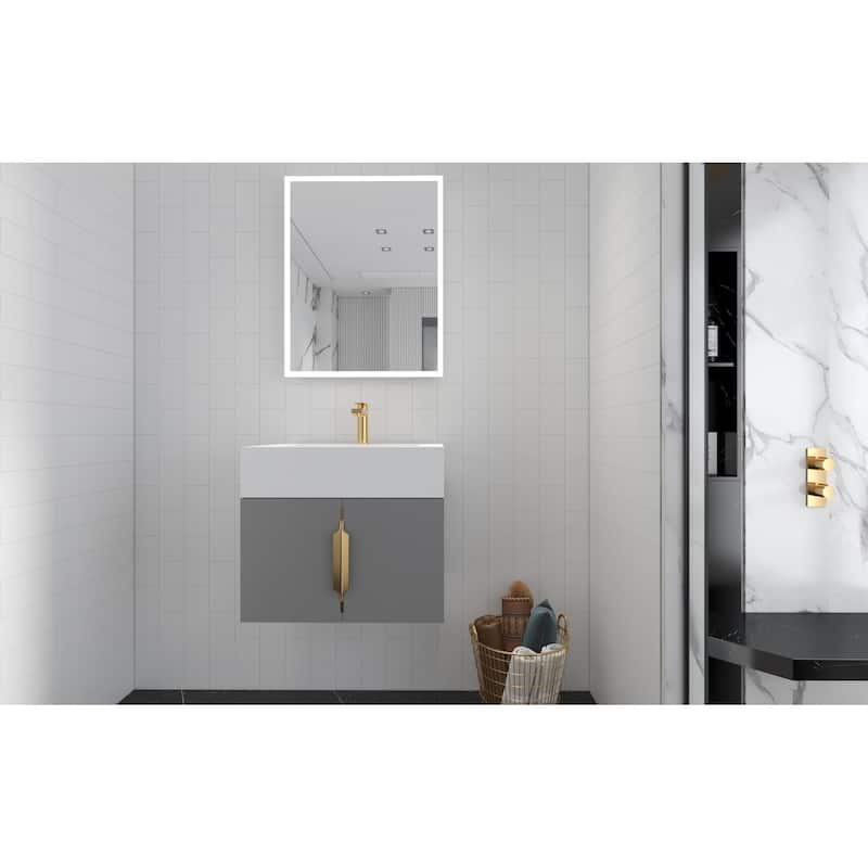 Nile 24-Inch Wall Mounted Bathroom Vanity Set w/ White Top