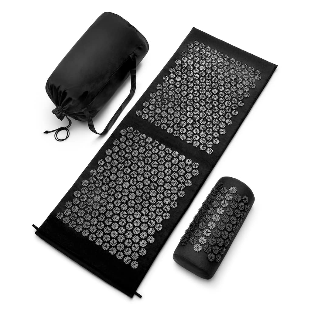 Sivan Health And Fitness Deluxe Acupressure Mat & Pillow Combo Set - Includes Carry Bag - 51" L x 17.5" W x 4" H
