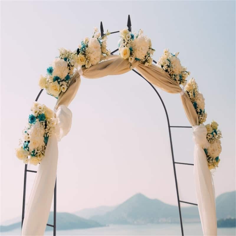 Black 8 Feet 4 Inch High Gothic Steel Rose Arch