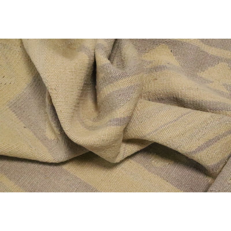Hand Woven Oriental 100% Wool Carpet Southwestern Tribal Beige & Ivories Kilim Area Rug - 7' 10'' X 4' 9''
