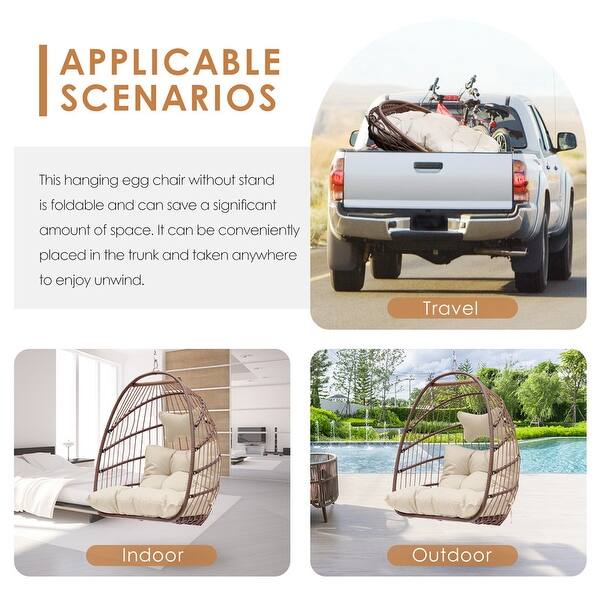 Outdoor Wicker Swing Egg Chair Without Stand On Sale Bed Bath
