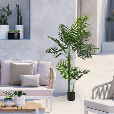 GDFStudio - Marlowe 5.2FT Areca Palm Faux Tree Silk Stem UV-Resistant Lifelike