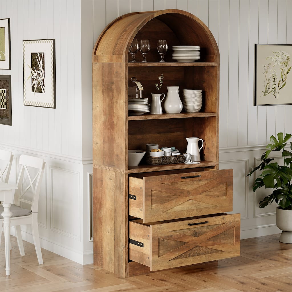 71" Tall Arched Kitchen Pantry