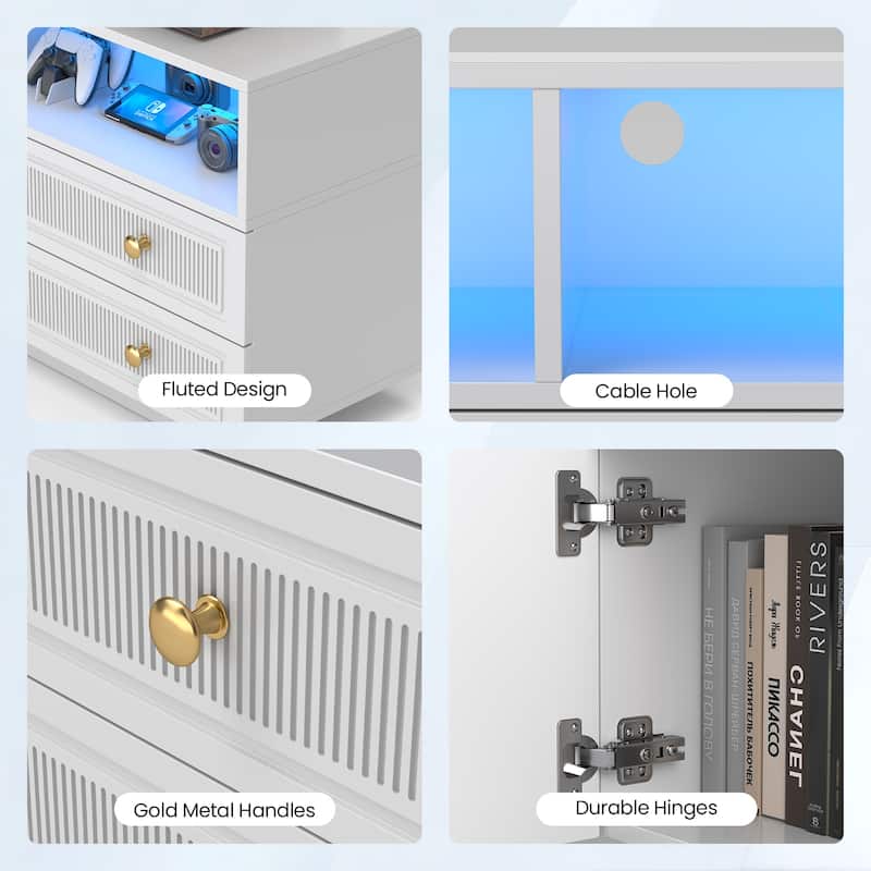 Pocassy 86.6in LED TV Stand for 85/90/95/100 inch TV