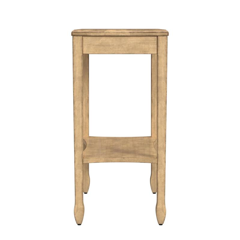 HomeRoots 25" Beige Manufactured Wood Rectangular End Table With Shelf - 12.00 in. x 25.00 in. x 18.00 in.