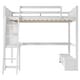 preview thumbnail 8 of 26, Full Size Loft Bed with L-Shaped Desk, LED Light and Charging Station, Storage Kids Bed Frame with 2-Drawer Bench