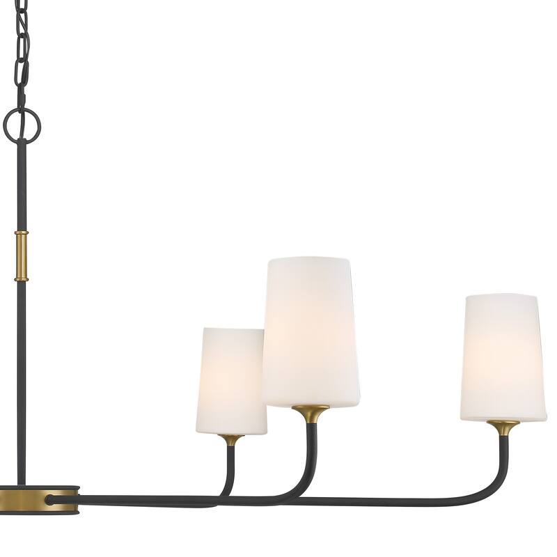 Niles 6 Light Black Forged & Modern Gold Chandelier - 54"W x 22.25"H