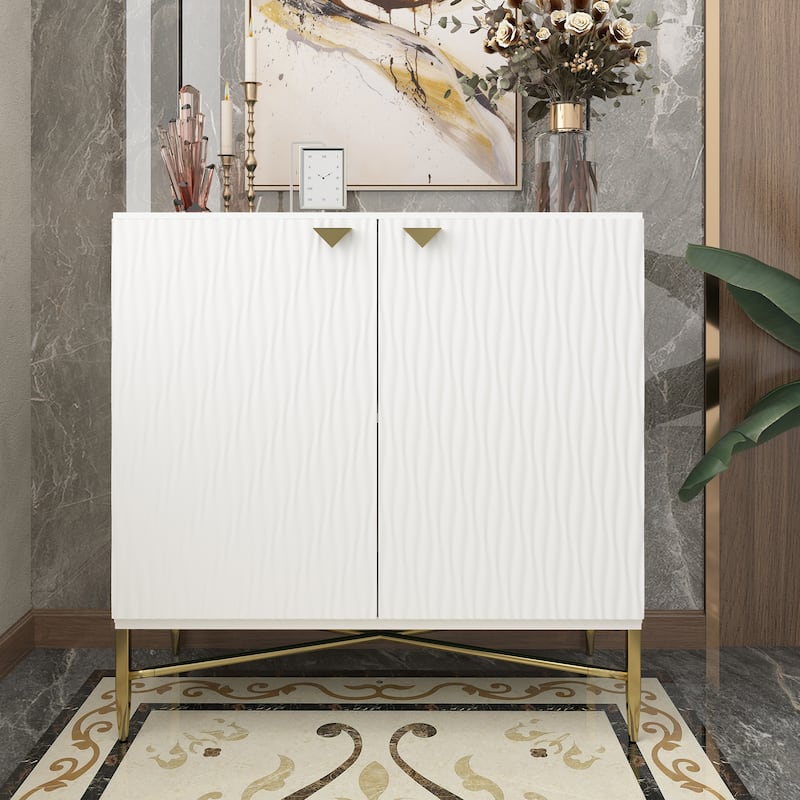 Clihome 32-Inch 2 Door Locker Media Storage Cabinet/Buffet - White