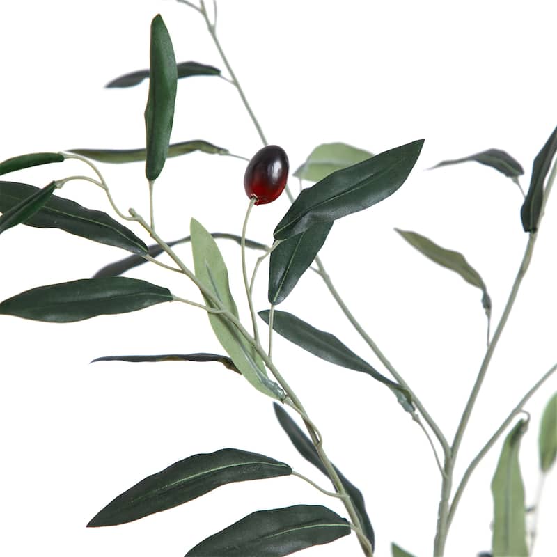 Potted Slim Minimalist Olive Artificial Tree - 6'
