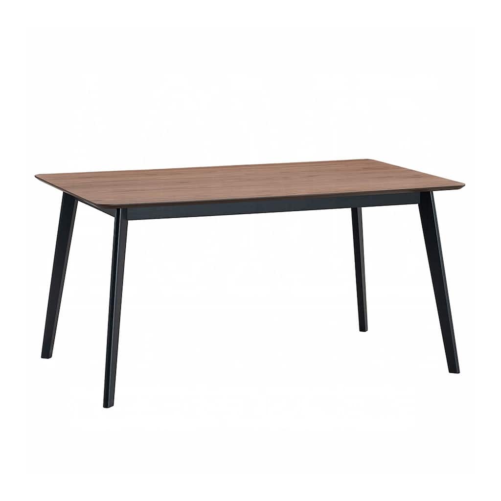 Rectangular Wooden Dining Table in Walnut and Black Finish - Walnut/Black