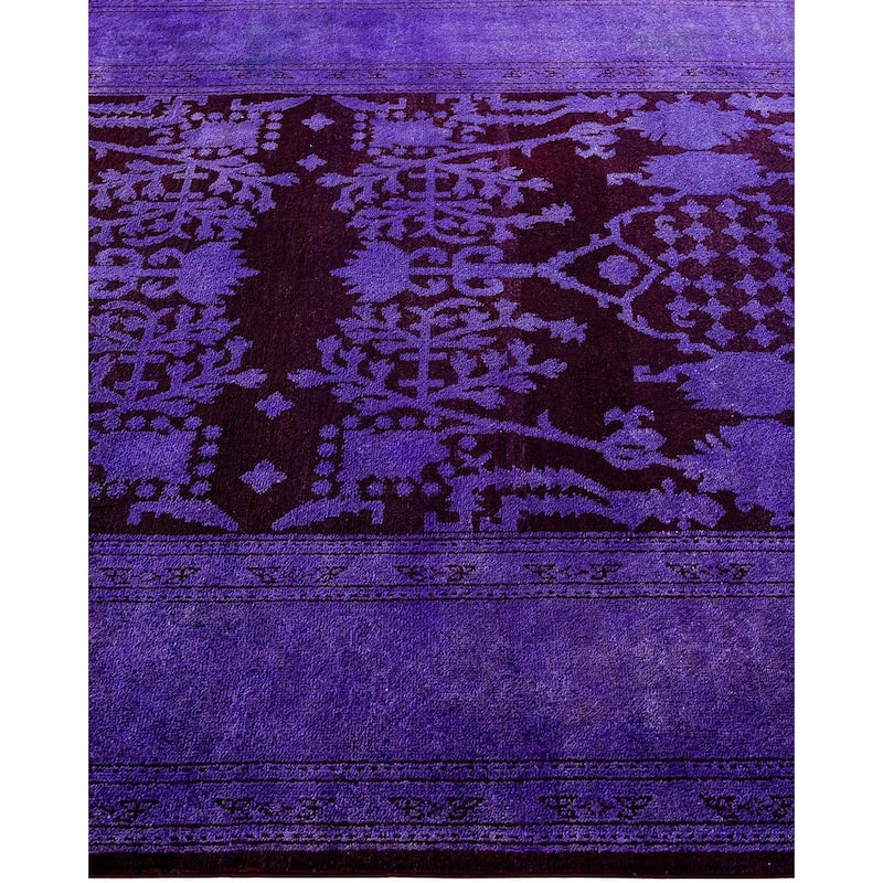 Vibrance, One-of-a-Kind Hand-Knotted Area Rug - Purple, 5' 3" x 7' 7" - 5' 3" x 7' 7"