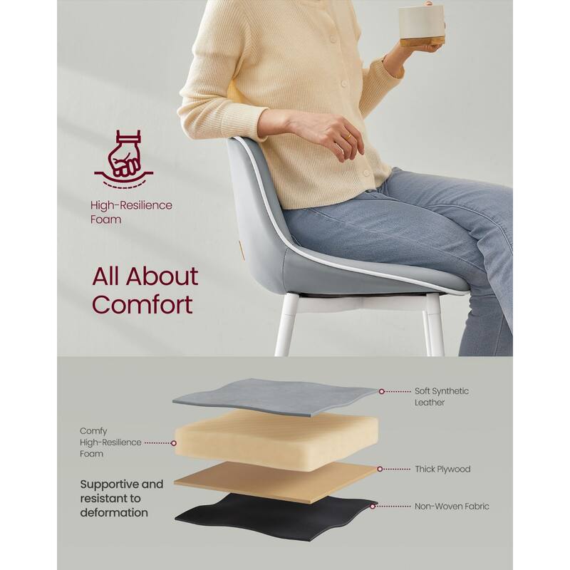 Contemporary Set of 2 Bar Stools - Stylish Seating Solution for Home
