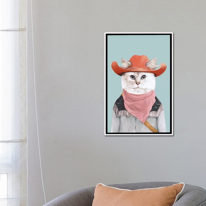 iCanvas "Rodeo Cat" by Animal Crew Framed Canvas Print