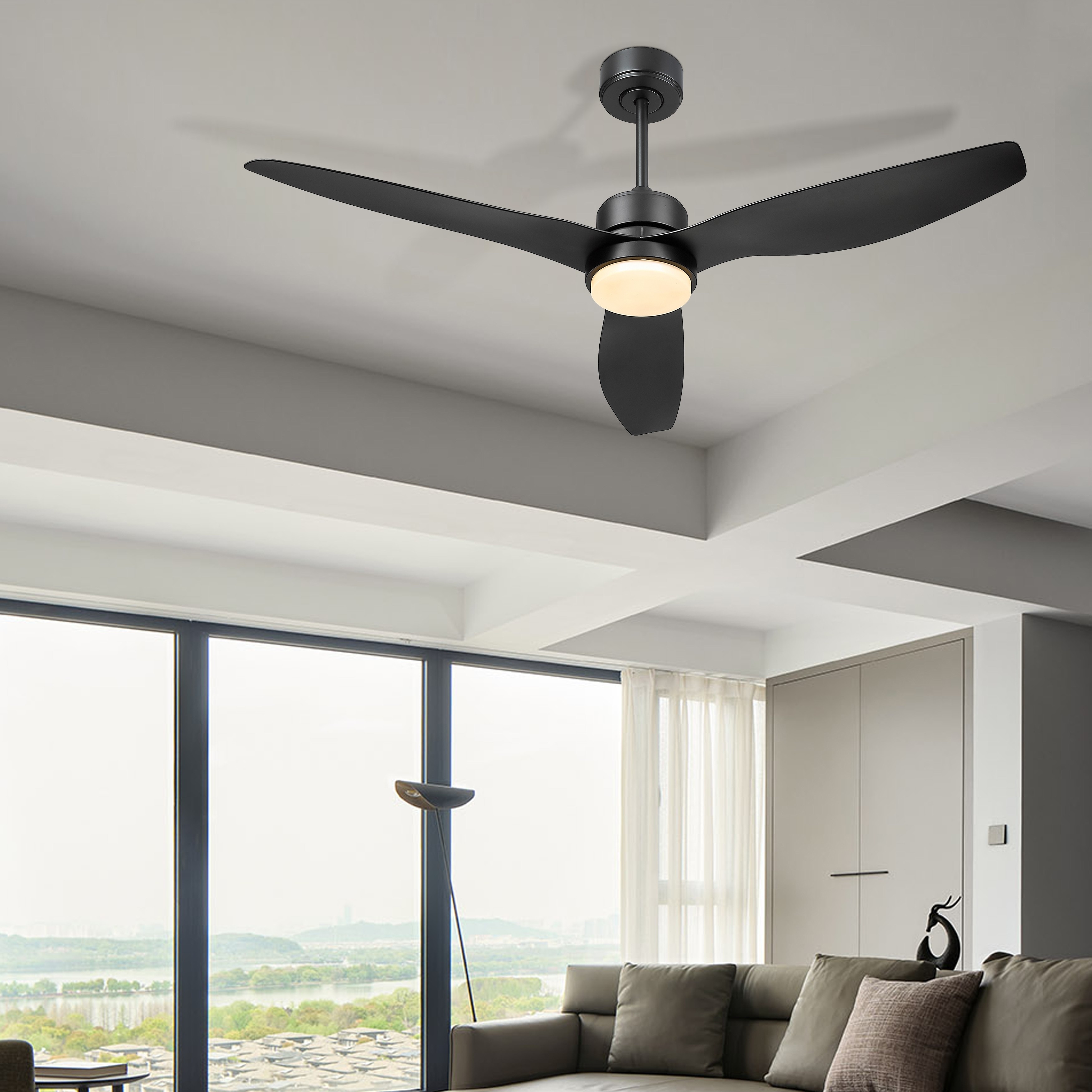 Ceiling Fan With Downrodnull